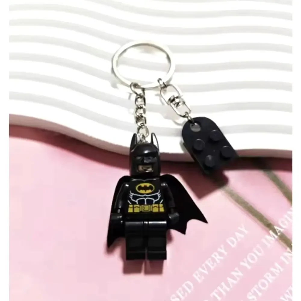 Pink and Black Mini Figure Batman, Batgirl Keychains, Set of 2, New